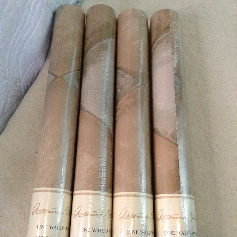 NOS 4 Rolls Antonina Vella Abstract Gold/Silver Wallpaper Contemporary Classic - Picture 2 of 4